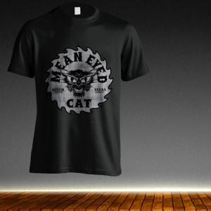 Mean Eyed Cat Black Ocm Printed T -shirts