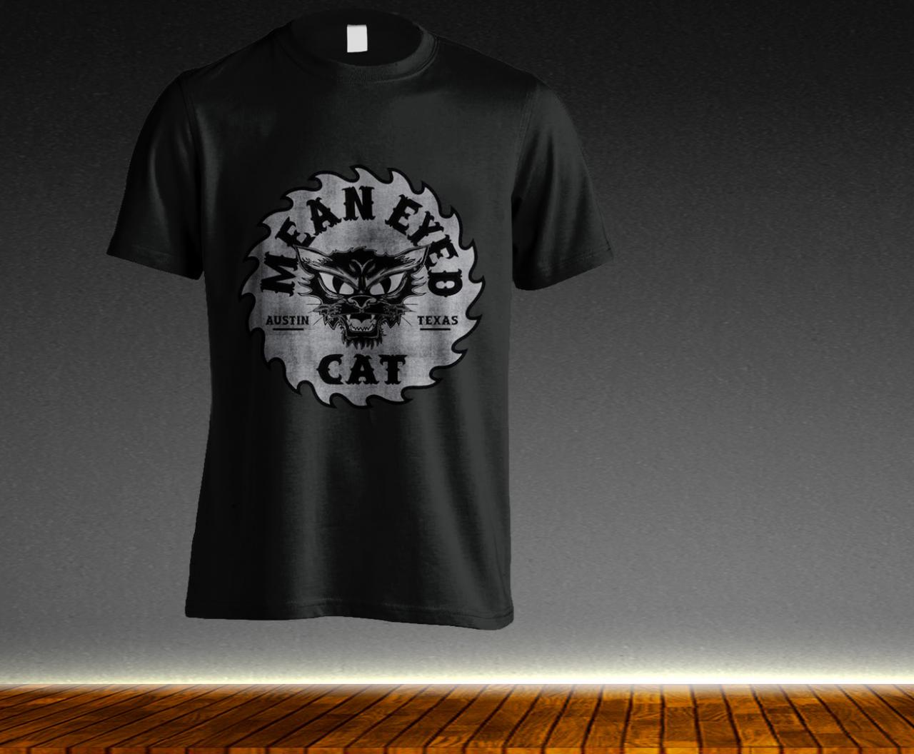 Mean Eyed Cat Black Ocm Printed T -shirts